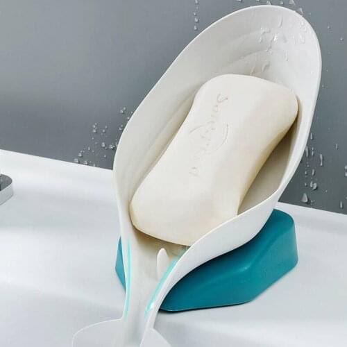 Creative Dolphin-Shaped Soap Box Perforated Free Standing Suction Cup Drain Bathroom Storage Soap Rack Storage Plate Tray