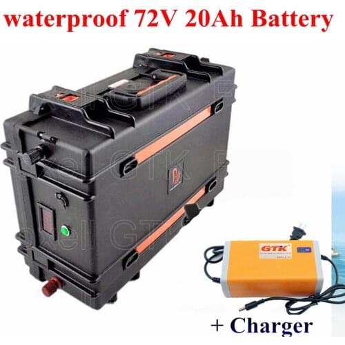 Suitcase 72 Volt Ebike Lithium Battery 72v 20AH Li-Ion Battery Pack with 50Amp BMS For 2000W 3000W Scooter Motor + 5A Charger
