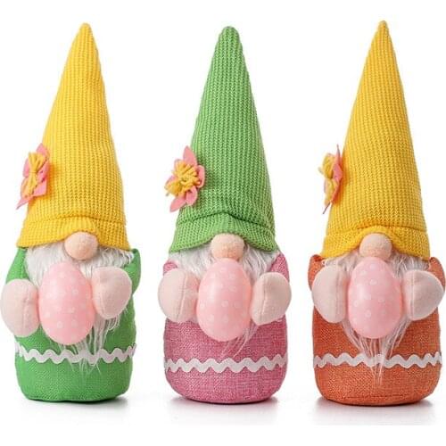 Reusable Figurines Easter Gnome Faceless Plush Doll Decorations Handmake Home Decoration
