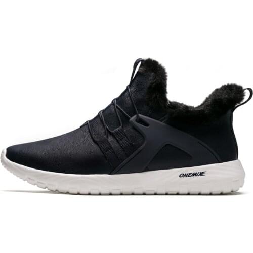 ONEMIX BIg discount Men Boots Casual Winter Sneakers Leather Vintage Comfortable Plush Snow Ankle Boots Walking Shoes