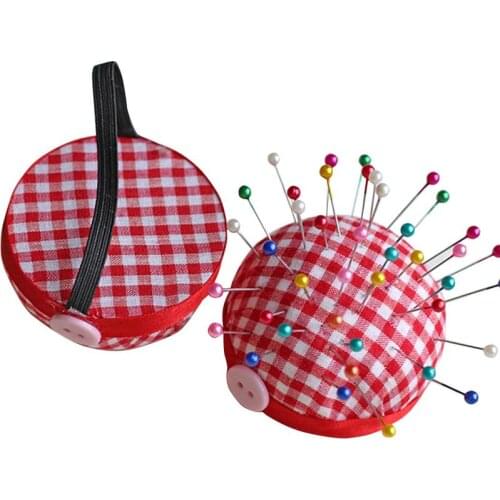 Sewing Kit 1pc Ball Shaped Needle Pin Cushion With Elastic Wrist Belt DIY Handcraft Tool For Cross Stitch Sewing Tool Home
