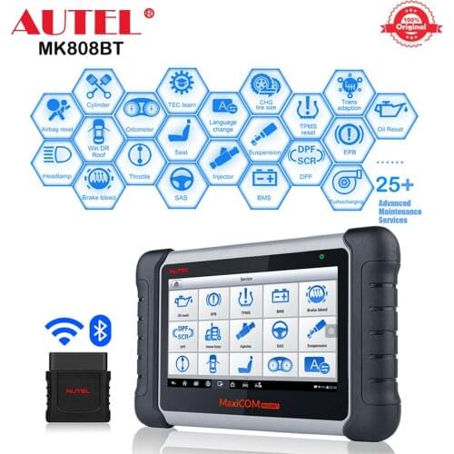 Autel MaxiCOM MK808BT OBD2 Diagnostic Scan Tool with All System Diagnosis and 21 Services, IMMO, Oil Reset, EPB, BMS, SAS, DPF