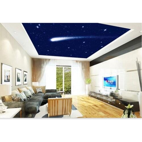 Custom photo wallpaper large 3D Stereo romantic Meteor sky ceiling 3d murals wallpaper for living room