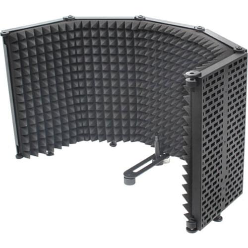 Adjustable 5 Panel Microphone Isolation Shield Foldable Studio Recording Mic Filter Vocal Booth for Recording Broadcast