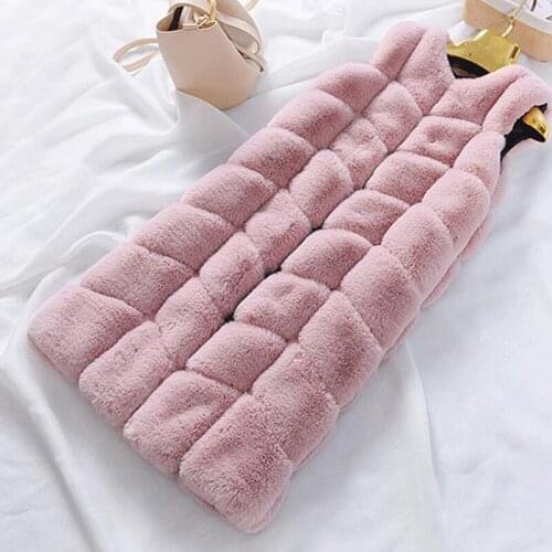Savabien Winter Warm Women Long Faux Fur Vest Furry Slim Soft Fake Fur Coat Parka Harajuku Streetwear Female Sleeveless Jacket