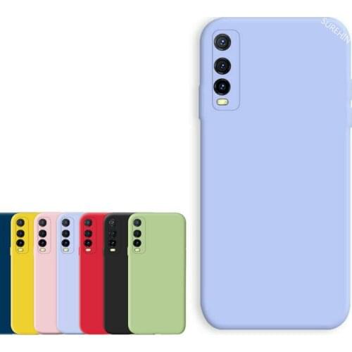 SUREHIN silicone cover for VIVO Y20 case matte solid shockproof funda man women boy girl kids TPU soft case for VIVO Y20 cover