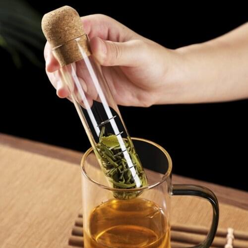 Glass Tea Strainer Creative Pipe Glass Design Chinese Tea Infuser for Puer Tea Herb Tea Accessories