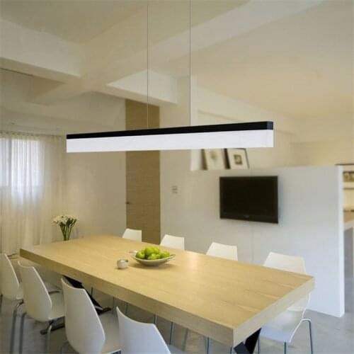 Nordic Modern Pendant Lights LED Minimalist Living Room Long Strip Restaurant Office Hanglamp Creative Dining Room Hanging Lamp