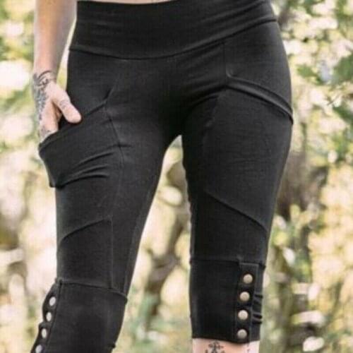 Plus Size Women Black Pants Skinny Knee Length Shorts High Waist Pencil Trousers