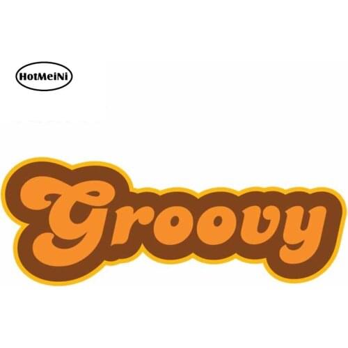 HotMeiNi 13cm x 5cm for Groovy Text Stickers Vinyl Car Wrap Waterproof Laptop Decals Scratch-Proof Motorcycle Creative Decor