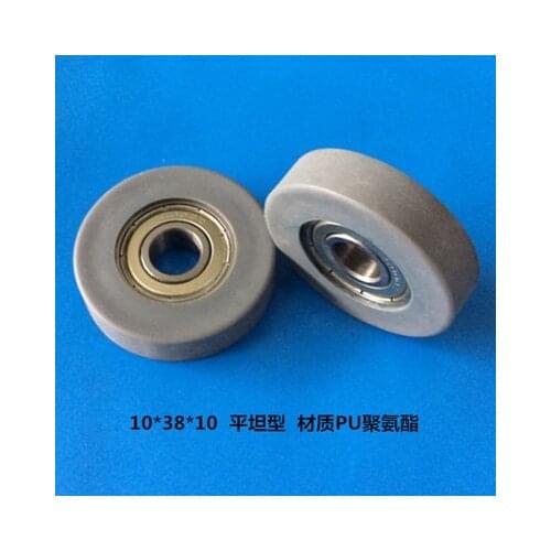 High quality polyurethane PU coated ball bearings 6000zz embedded bearing Total Diamater: 10*38*10mm