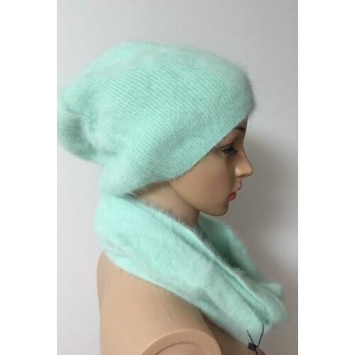 Female winter warm hat women lovely Plush mink cashmere Scarves with mink cashmere hat ladies hats free shipping JN471