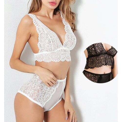 Women Lingerie Bra Set Ladies Lace Sling Underwear Plus Size Bra Thong Embroidery Sexy Lingerie Sleepwear Sets Babydoll Lenceria
