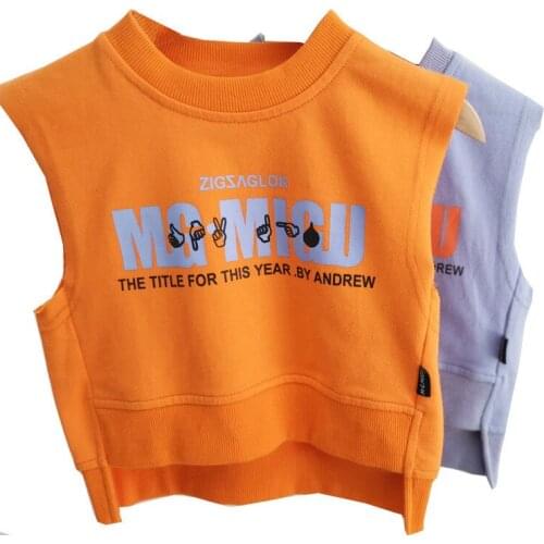 Toddler Kids Vests Korean Spring Summer Casual Letters Sleeveless Child Tank Top For Girls Baby Boys Pullover 1 2 3 4 5 6 Years