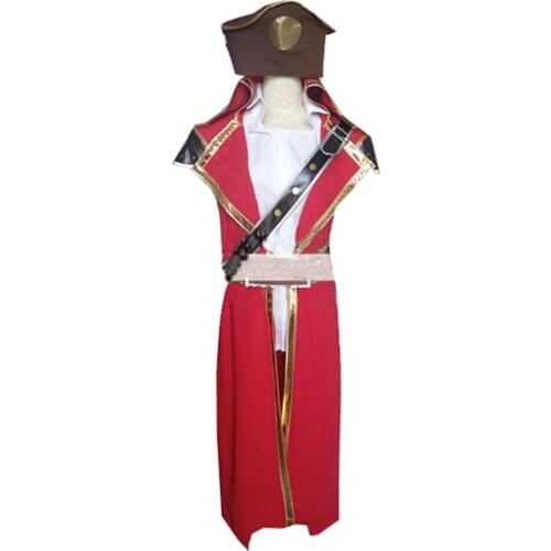 2018 LOL Gangplank Cosplay Costume Full Set With Hat and Gloves