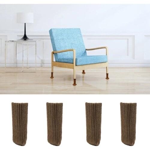 24pcs Anti Skid Chair Leg Cover Knitting Table Foot Sock Solid Desk Leg Caps Room Floor Protectors Home Decor