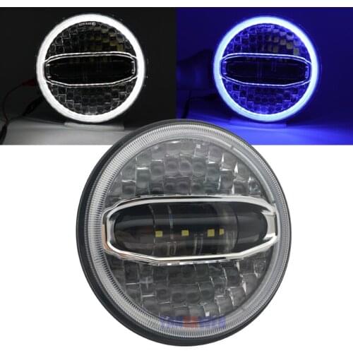 7 Inch LED headlight Blue white halo For Touring Street Glide Road King Ultra Classic Electra Glide Fat Boy New Motorcycle lamp