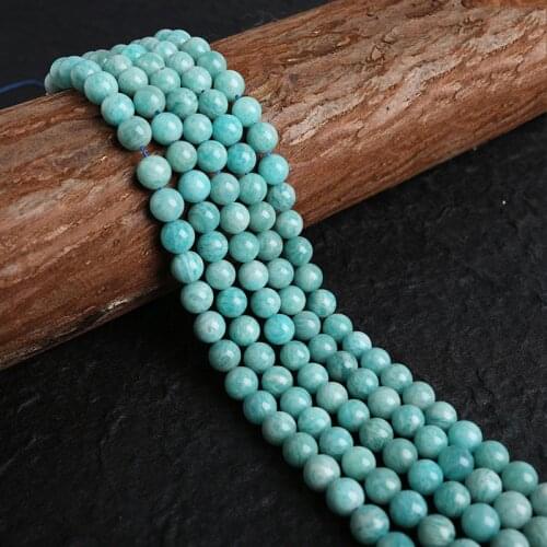 AA Natural Stone Blue Amazonite Beads Round Loose Beads 6MM 8MM 10MM For Jewelry Making Diy Bracelet Necklace 15INCHE