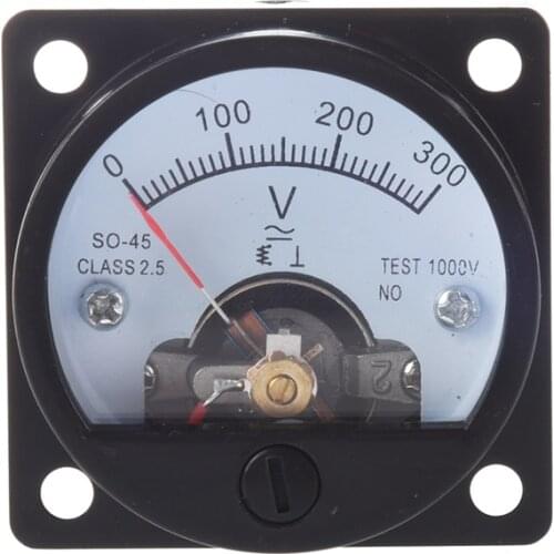 AC 0-300V Round Analog Dial Panel Meter Voltmeter Gauge Black CNIM Hot