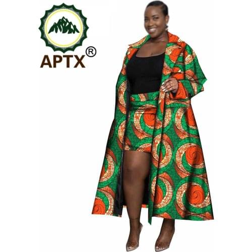 African Clothing For Women Ankara Style Windbreaker And Short Pants Set Long Sleeves Wax Pure Cotton Female Elegant Lady Suit