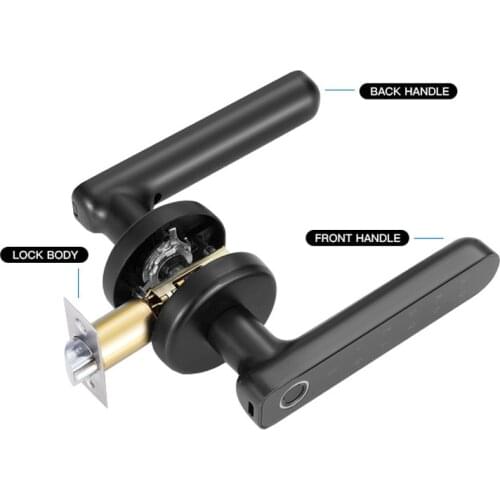 Fingerprint Password Lock Bedroom Office Home Wooden Electronic Smart Door Lock Biometric Access Control Optional TTLock APP