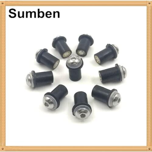 Stainless Steel 10pcs/Set M5 Bolts Motorcycle Metric Rubber Well Nuts Windscreen Fairing Cowl Universal Windshield Accessories