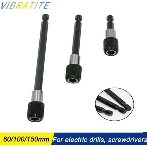 Drill Brush Handle 6.35mm Post Extension Rods Extender 60/100/150mm For Clean - Grout Tiles Sinks Bathroom Kitchen & Automobile