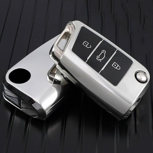 Tpu Car Key Case Cover For Vw Volkswagen Golf 7 Mk7 Tiguan Mk2 For Seat Ateca Leon Fr 2 Ibiza For Skoda Octavia A7 3 Button