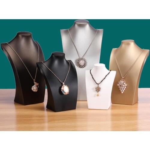 Model Bust Show Exhibitor 25 Options PU Leather Jewelry Display Necklace Pendants Mannequin Jewelry Stand Organizer