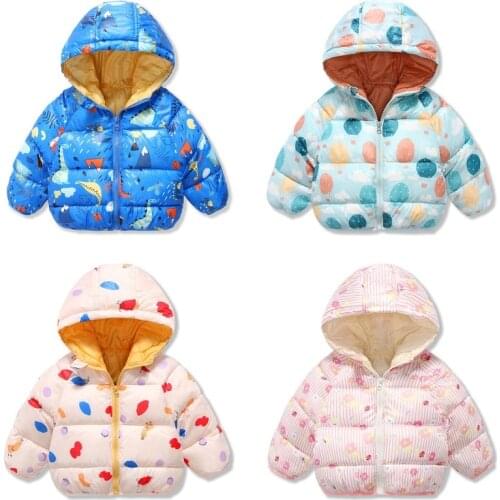 2021 Kids Girls Boys Autumn Winter Jackets Coat New Children Down Padded Baby Jacket Plus Velvet Warm Cotton Jacket Boy Clothes