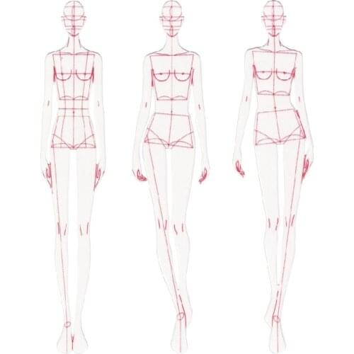 Fashion Ruler Fashion Line Drawing Human Dynamic Template for Cloth Rendering