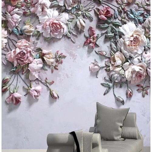 CJSIR Custom Photo Wallpaper Papel De Parede 3D Embossed Rose Wall Covering Murals-3d Flooring Mural Wall Paper Home Decors