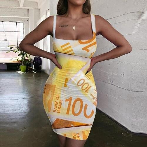 Giyu Brand Money Dress Women Israel Bodycon Dress Harajuku Ladies Dresses Vintage 3d Print Gothic Sundress Womens Clothing