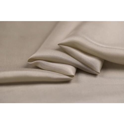 Howmay pure silk fabric habotai 8m/m 114cm 45" beige color 6# habutai fabric for decor clothes lining fabric