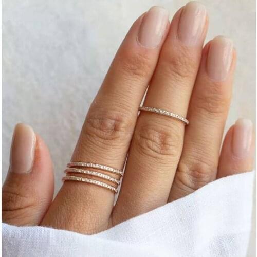 Stainless Steel Zircon Ring Gift For Women Pleated Gold Minimalist Aesthetic Love Vintage Luxury Ring Gothic Accessories Jewelry