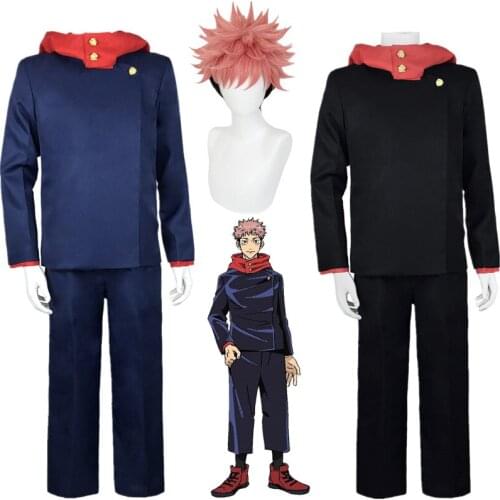Jujutsu Kaisen Itadori Yuji Cosplay Costumes Top Pants Unisex Halloween Party Anime Uniform Set