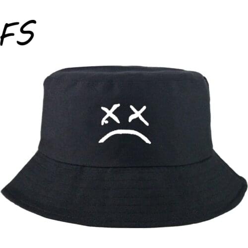 Crying Face print summer Bucket Hats Men Women sad Boonie Hat Solid Travel Beach Casual Visor Fishman Caps панама panama Sun hat
