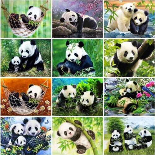 Panda DIY 5D Diamond Painting Full Round Drill Animals Handmade Art Home Decor Embroidery Cross Stitch Kit Child Birthday Gifts