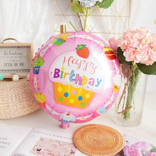 New 18inch round strawberry balloonBirthday Happy Birthday Balloon decorated childrens toy wholesale party