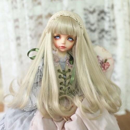 Bjd sd 1/6 1/4 1/3 giant baby wig air bangs pear curls long hair high temperature fiber doll wig