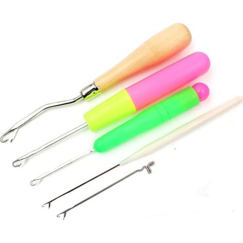 Plastic Handle Crochet Braid Needle Wig Hook Needle Sweater Wool Knitting Hair Crochet Needles 5pc/lot