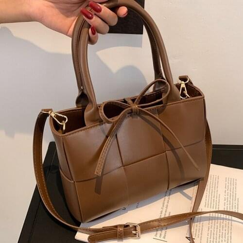 Casual Small Weave Crossbody Bags Retro Flap Womens Bag Solid Color Wild Handbags Female Luxury Soft Leather Tote Shoulder Bags