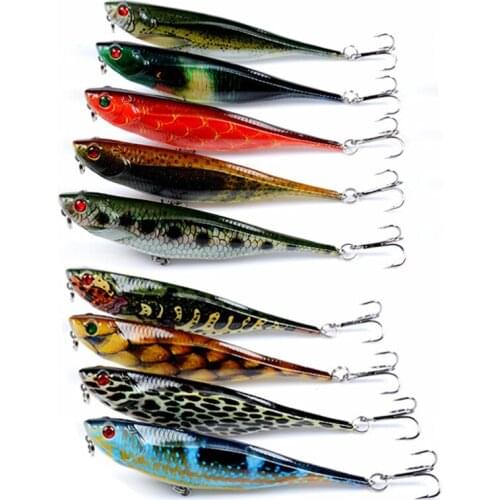 9pcs 10g 10cm Lure Wobbler Winter Fishing Whopper Plopper Jerkbait Sea Popper Goods For Fishing Hard Jigging Lure Minnow