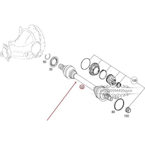 Drive shaft Left and right half shaft Suitable for GLK 300mer ce des-be nzGLK 350 E 300 E 200 CLS 400 Rear drive shaft Rear axle