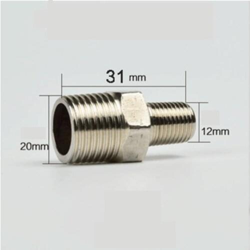 1/2" BSPP male Turn 1/4" BSPP Male Reducer 201 Stainless Pipe Fitting Connector Coupling Adapter Nipple