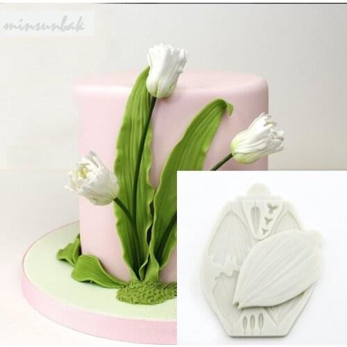 Minsunbak Hot Sale Peony Flower Silicone Mold Fondant Mold For Cake Edge Decoration Tools Chocolate Candy Clay Mold