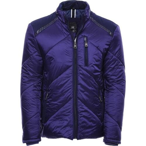 Blue Quilted Down Coat