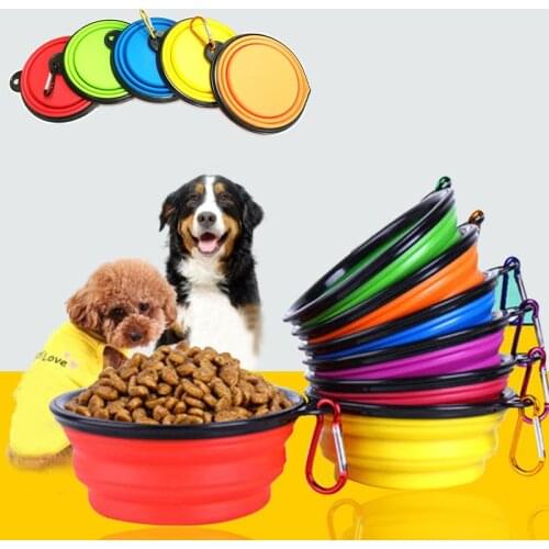 350ML Pet Silicone Bowl Foldable Silicone Dog Bowl Cat Dog Food Water Feeder Travel Portable Feeding Bowl Collapsible Puppy Bowl