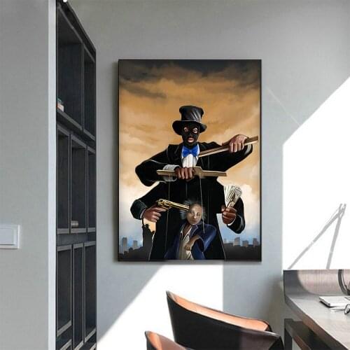 Modern Cartoon Magic Dark Posters And Prints MBeautiful Puppeteer Wooden Gun Canvas Painting Wall Pictures Interior Home Decor