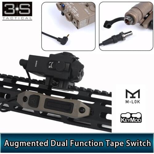 Tactical Augmented Dual Function Tape Switch For Surefir M300 M600 Light Or 2.5mm PEQ DBAL For Keymond M-LOK Picatinny Rail